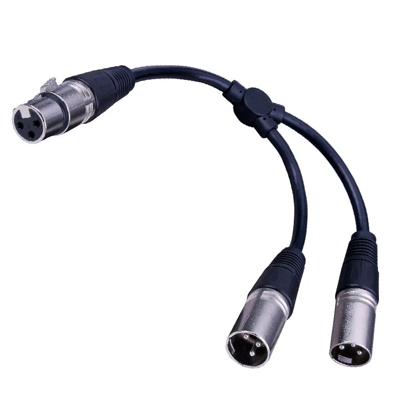 XLR Female Plug to 2Male XLR Jacks Y Adapter