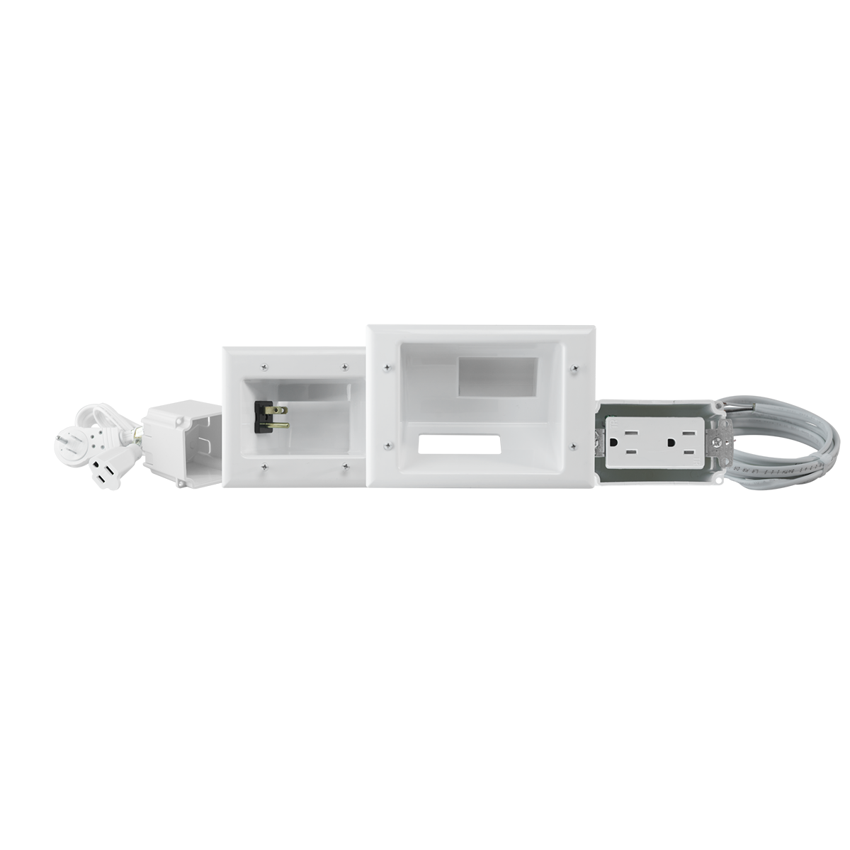 Flat Panel TV Cable Organizer Kit w/ Duplex Power Solution