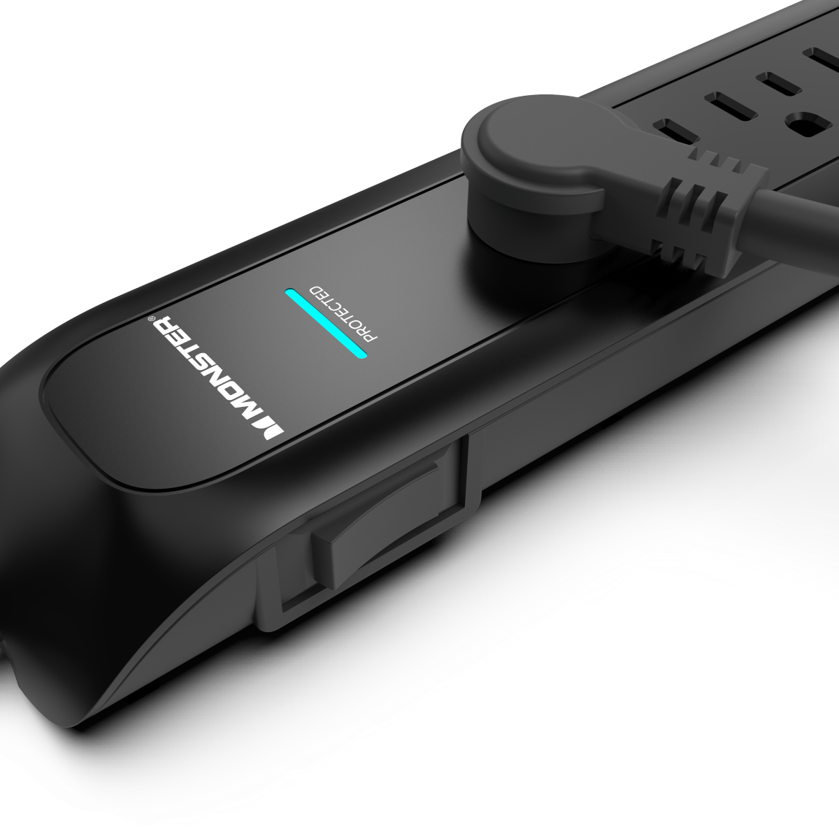 Monster Power Strip Surge Protector, 6 AC, 15ft Cord, BLK