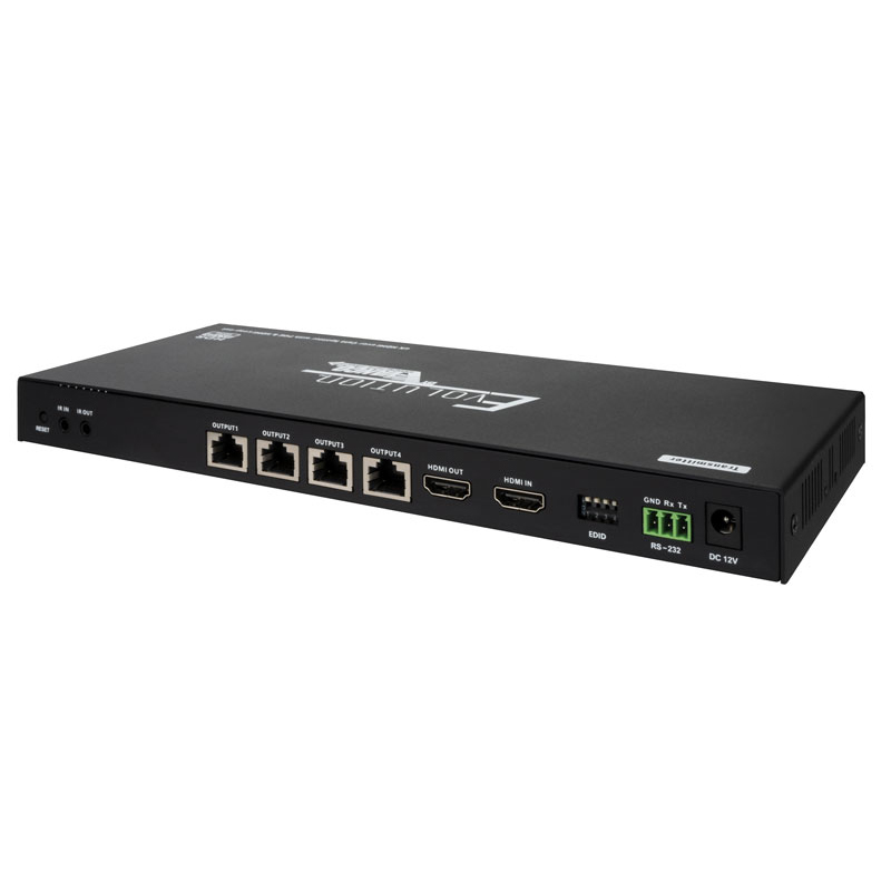 4K 1×4 HDMI Splitter over Cat6 Cable with HDMI Loopout