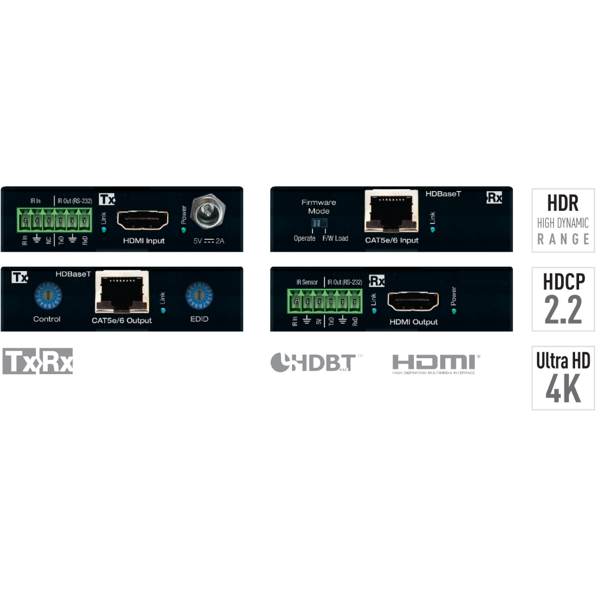 4K POH/HDBaseT/HDMI Extenders (TX/RX KIT)